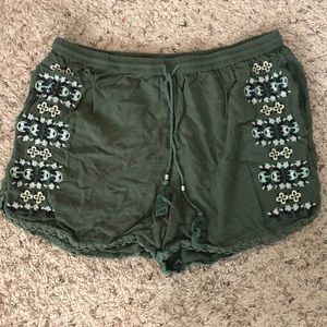 Green floral shorts from francesca’s
